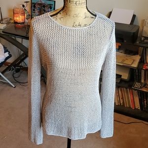 Relativity size Medium beige open weave knit top